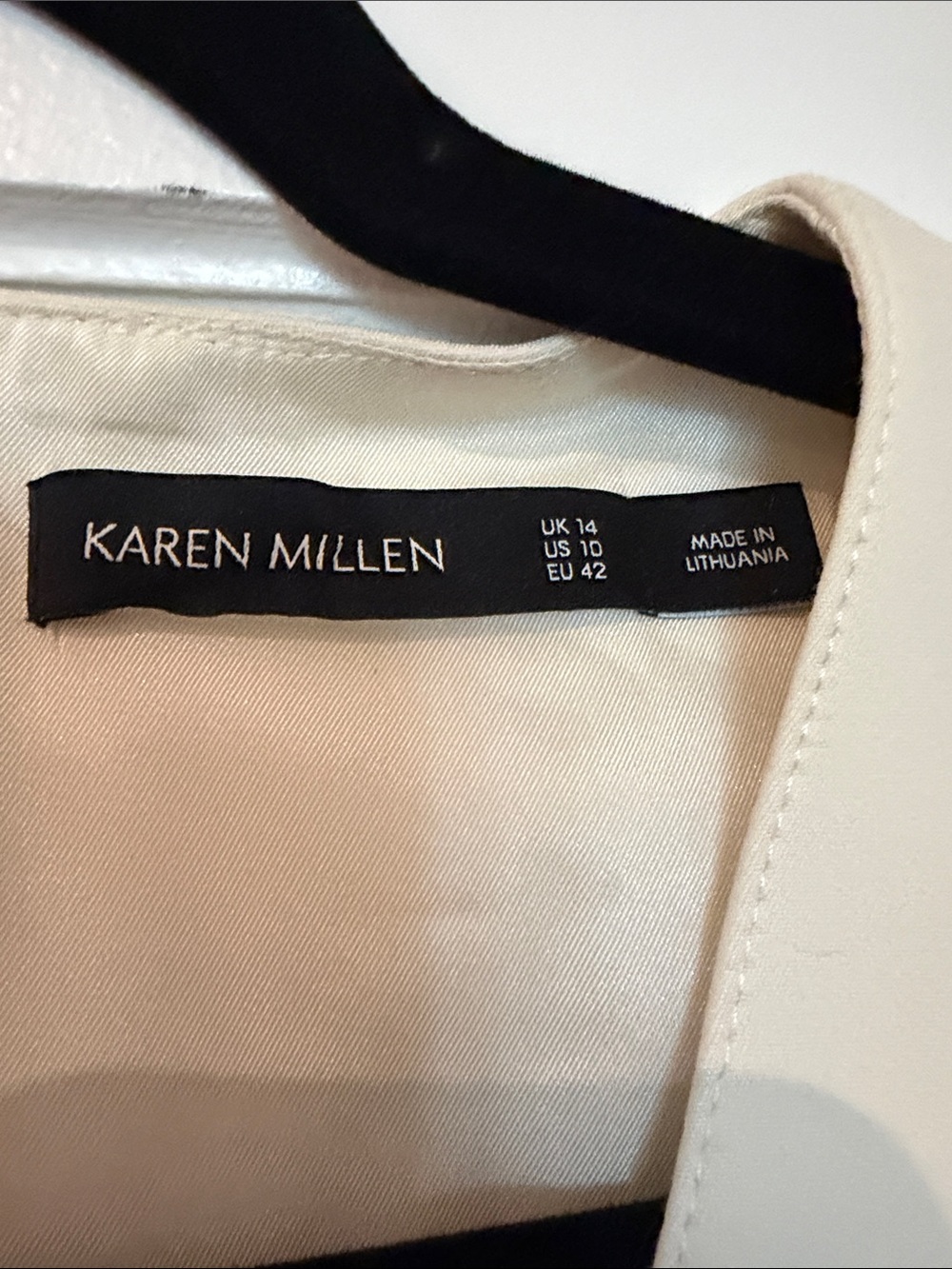 Karen Millen Ivory Belted Sheath Dress – Size 10 - Picture 2 of 2